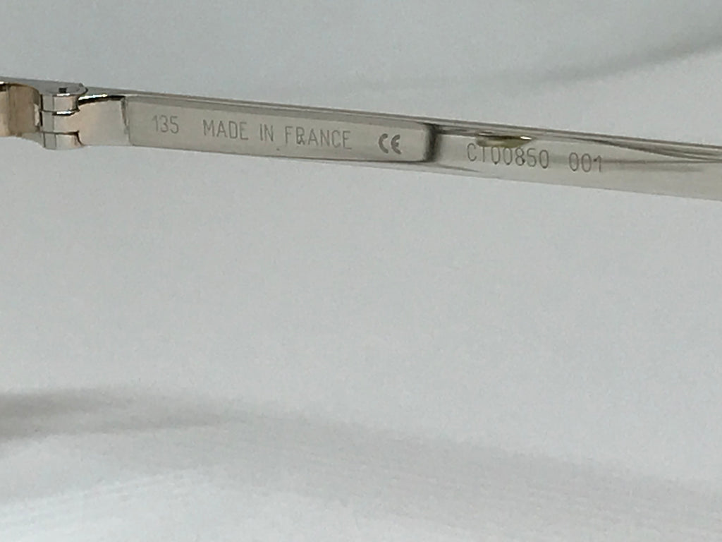 Cartier Santos Platinum Gold Vintage Sunglasses Glasses Eyeglasses Frame - Braglia