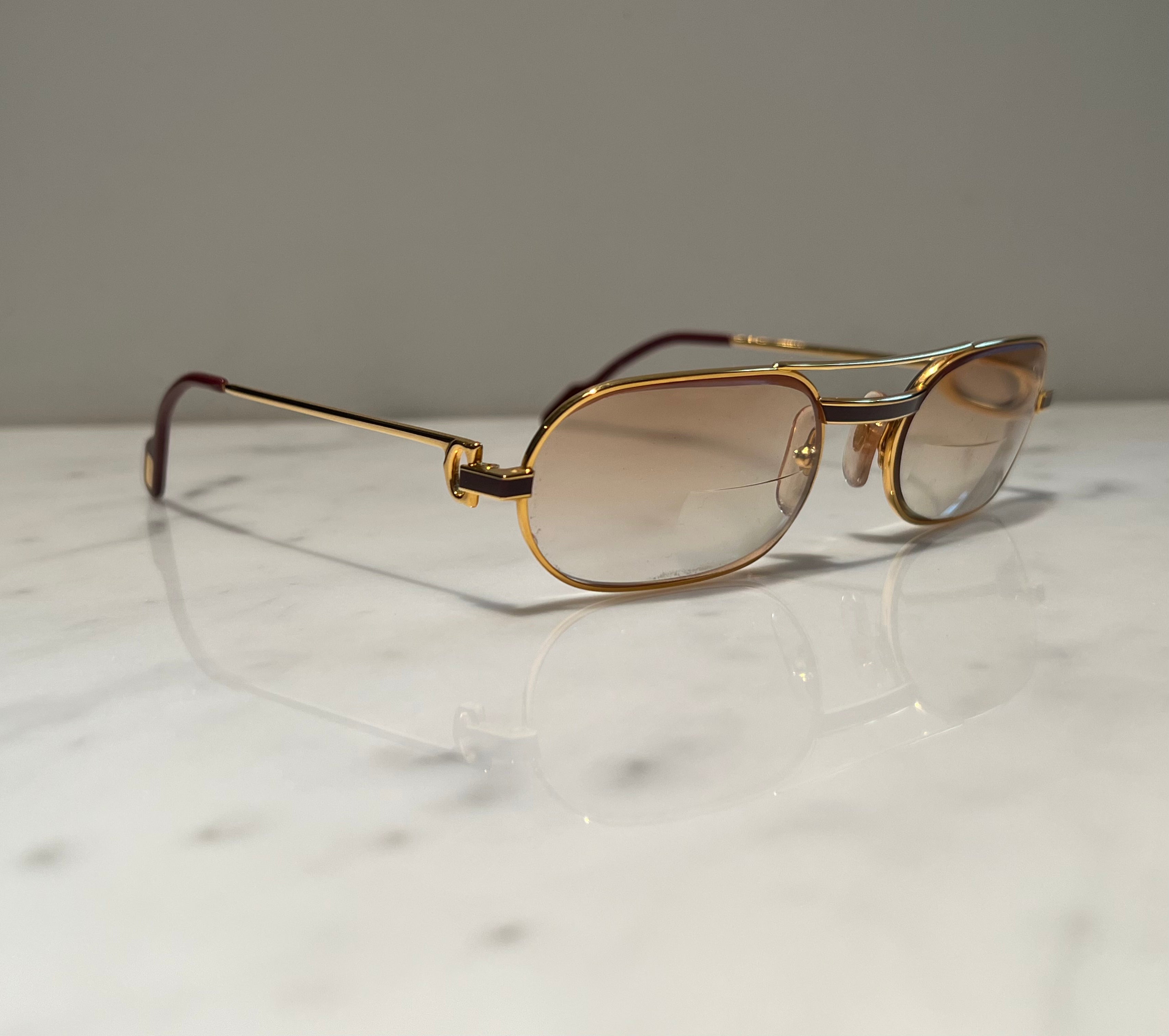 Cartier must Vintage C Decor Gold Sunglasses Glasses Eyeglasses Frames