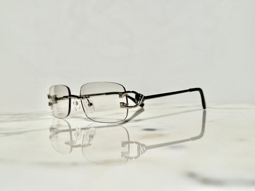 Bonano Venician White Gold Rimless Eyeglasses Frame