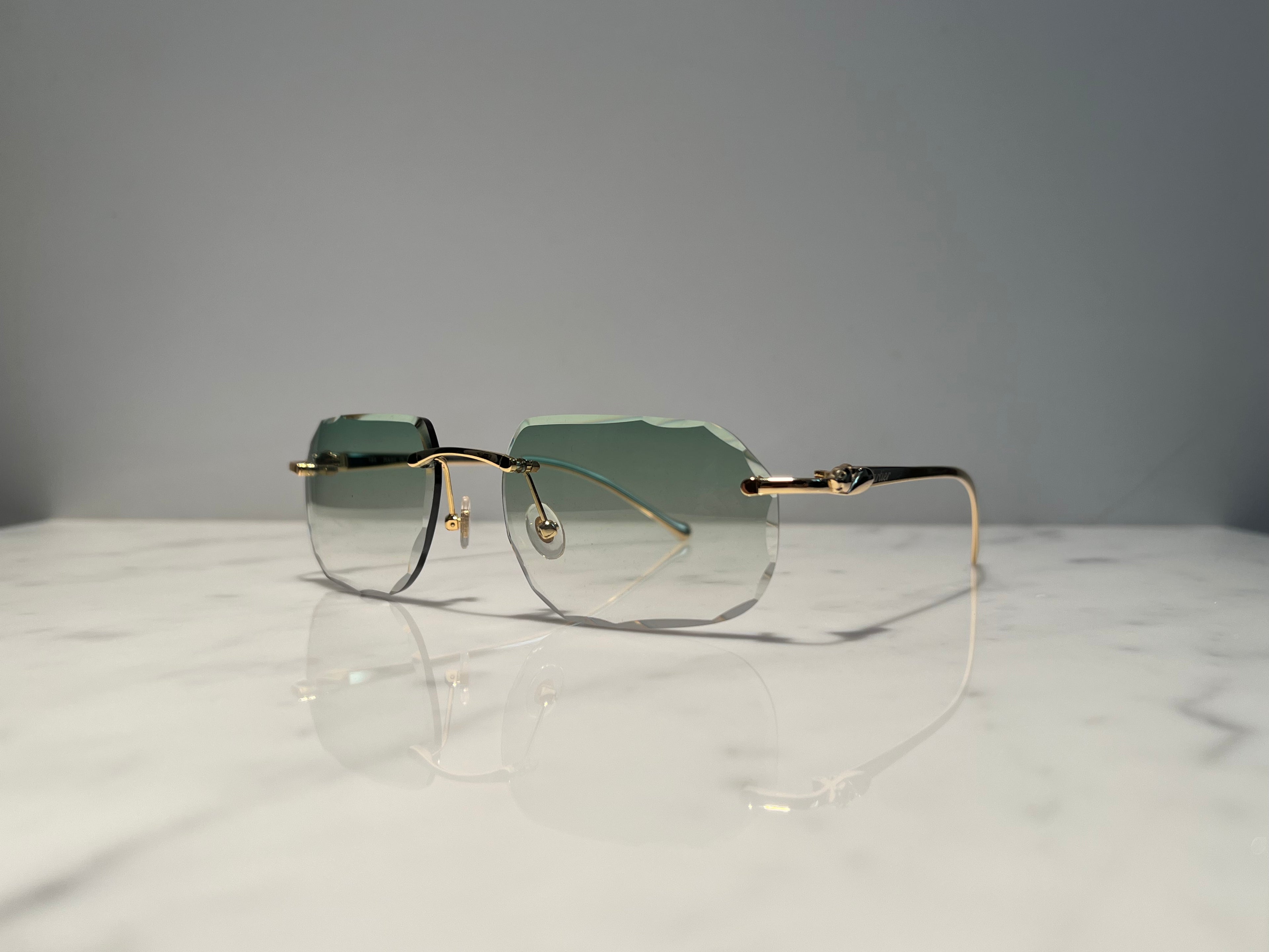 Cartier Panther Vintage C Decor Gold Sunglasses Glasses Eyeglasses Frame
