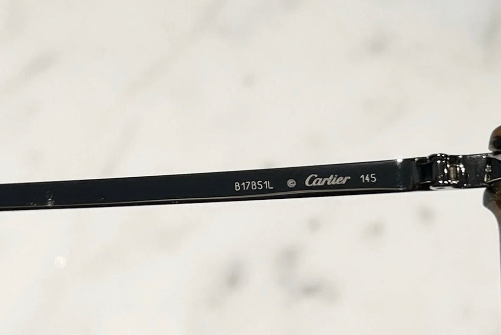 Cartier Panthere Cat Eye Frames Sunglasses Glasses Horn Wire Gold Vintage Wire