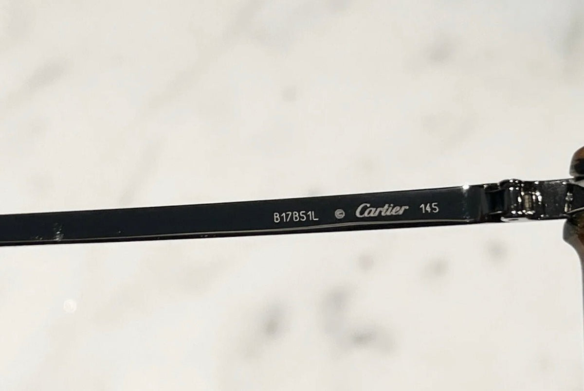 Cartier Panthere Cat Eye Frames Sunglasses Glasses Horn Wire Gold Vintage Wire