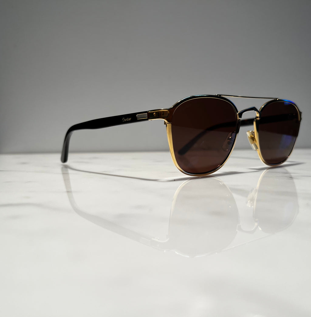 Cartier 18k Gold Tortoise Glasses Sunglasses Eyeglasses Buffs