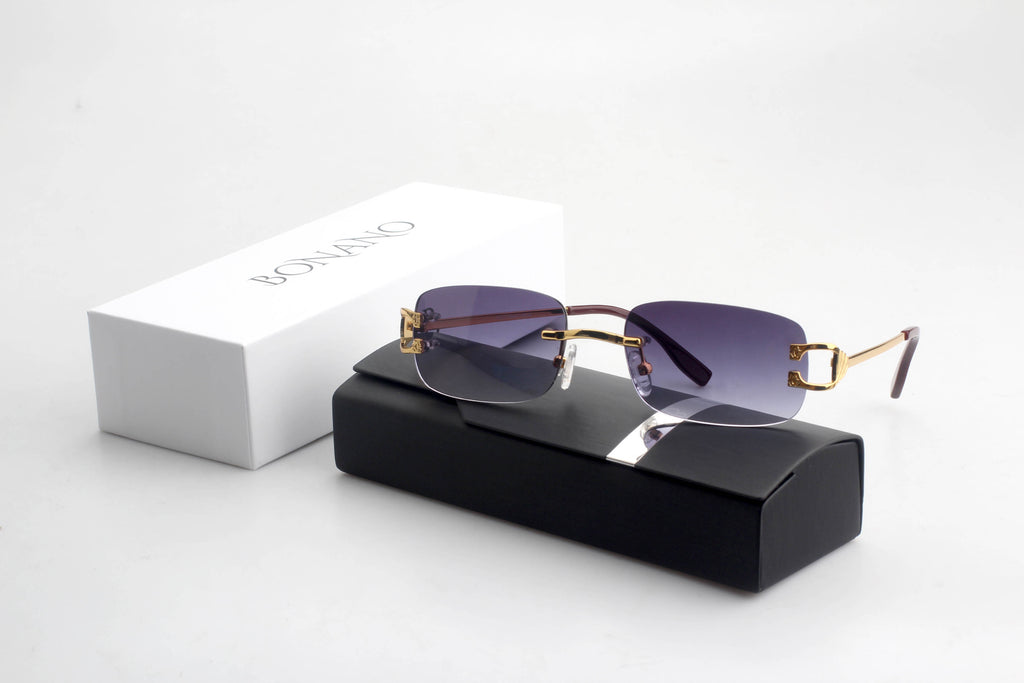 Bonano Venician Gold Rimless Sunglasses Frame