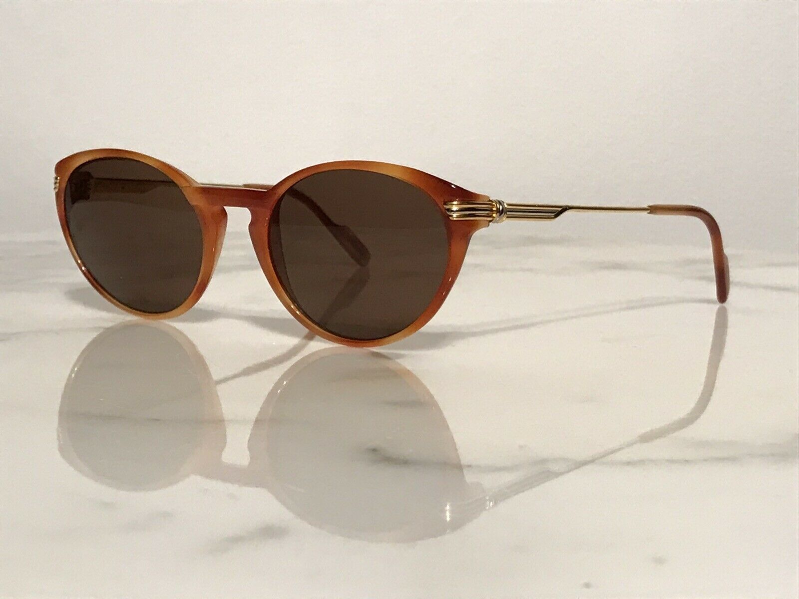 Cartier Jaspe Lumen Miel 22k Sunglasses Glasses - Braglia