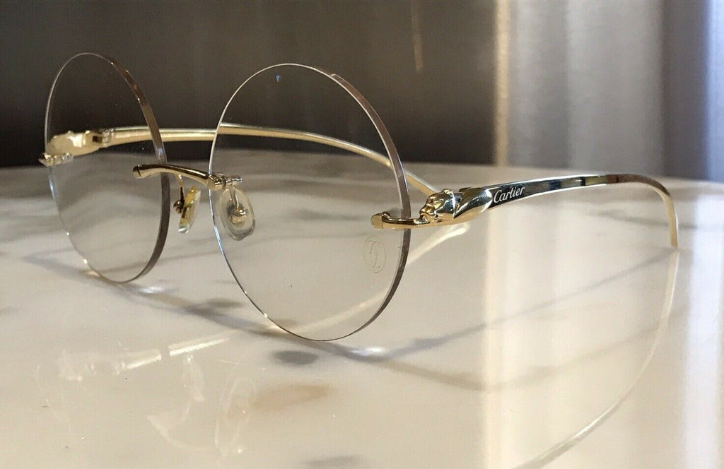 Cartier Panthere Gold Wire Frame Sunglasses Vintage Glasses - Braglia