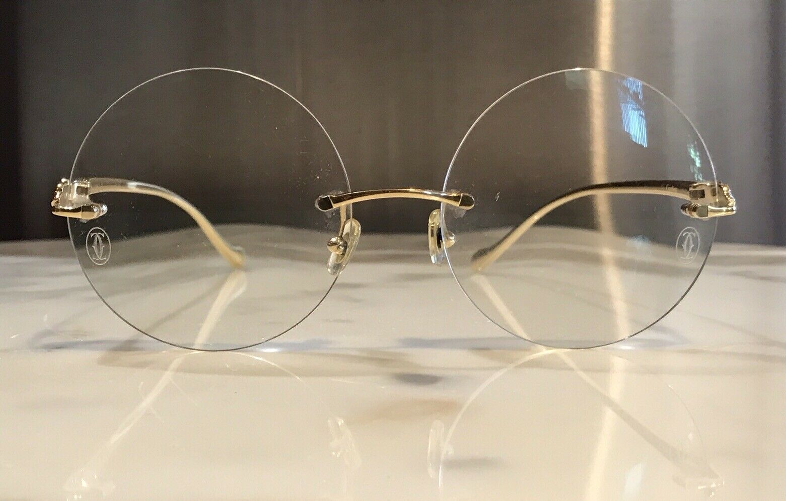 Cartier Panthere Gold Wire Frame Sunglasses Vintage Glasses - Braglia