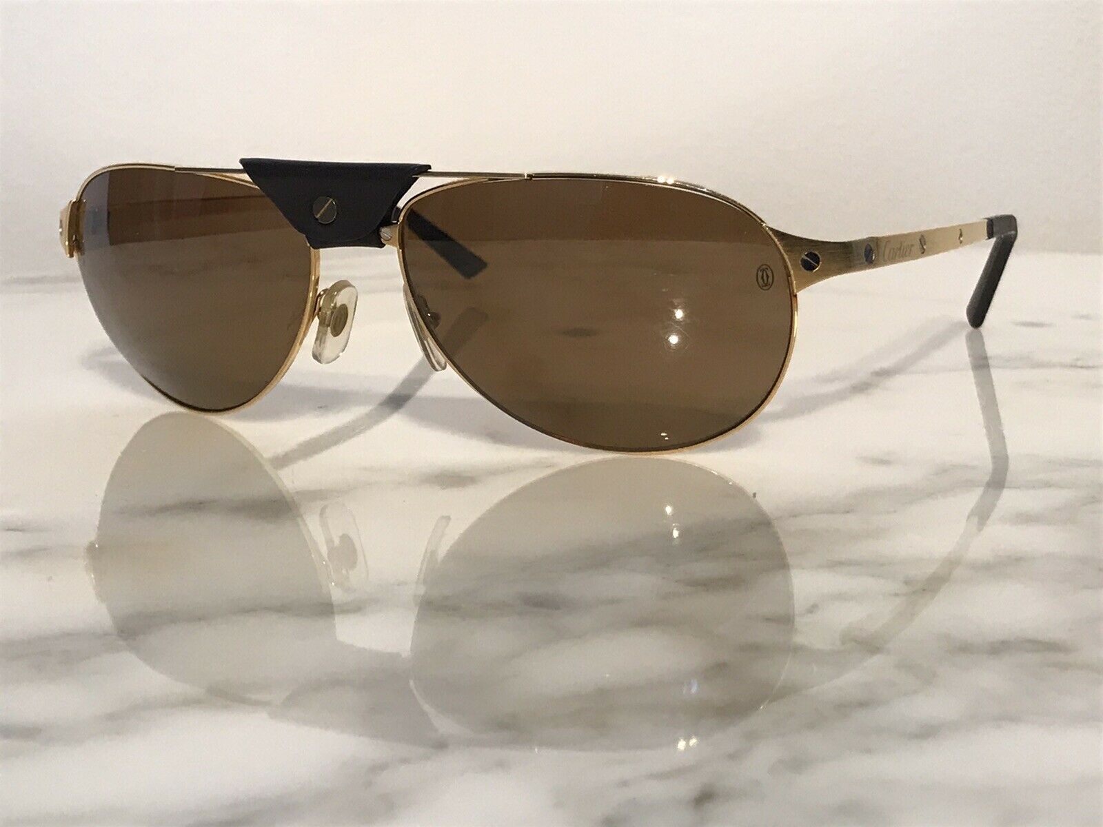 Cartier Gold Santos DuMont Sunglasses Glasses - Braglia