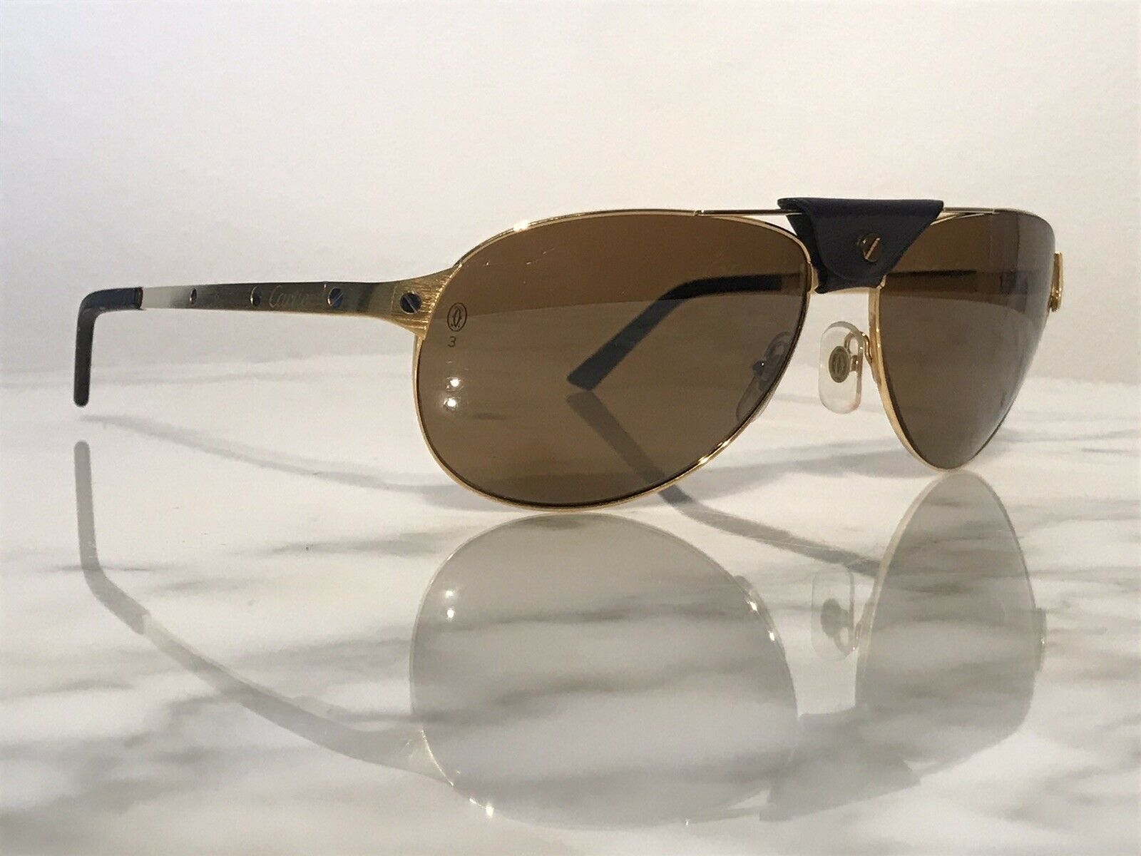 Cartier Gold Santos DuMont Sunglasses Glasses - Braglia